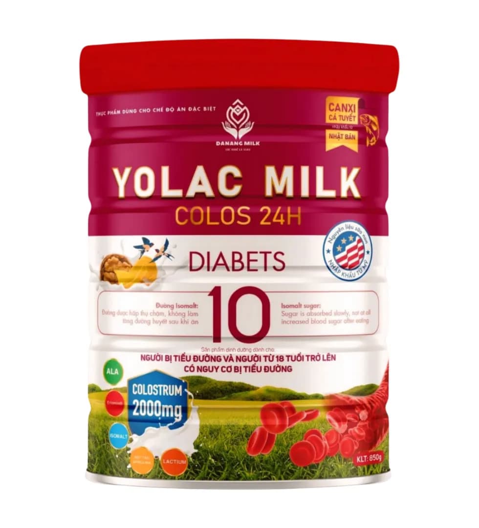 Yolac milk Diabets  chế độ ăn đặc biệt