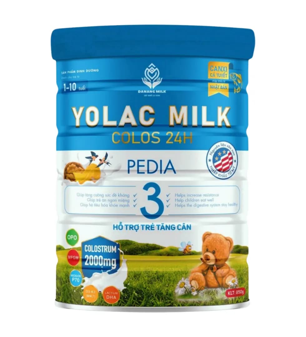 Yolac milk Pedia  từ 1 đến 10 tuổi 